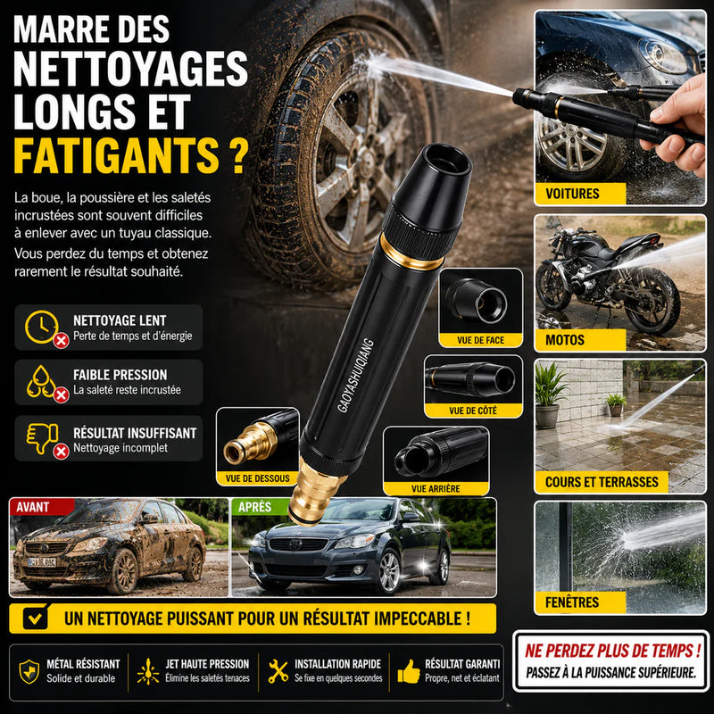 💧 Pistolet à eau haute pression – idéal pour laver la voiture et jardiner, pression 10 fois supérieure, plusieurs modes ⚡