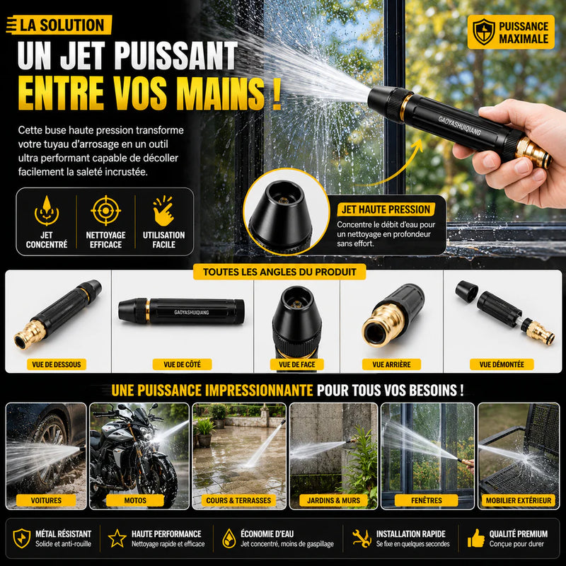 💧 Pistolet à eau haute pression – idéal pour laver la voiture et jardiner, pression 10 fois supérieure, plusieurs modes ⚡
