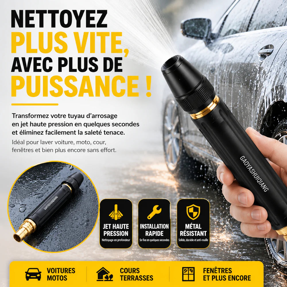 💧 Pistolet à eau haute pression – idéal pour laver la voiture et jardiner, pression 10 fois supérieure, plusieurs modes ⚡