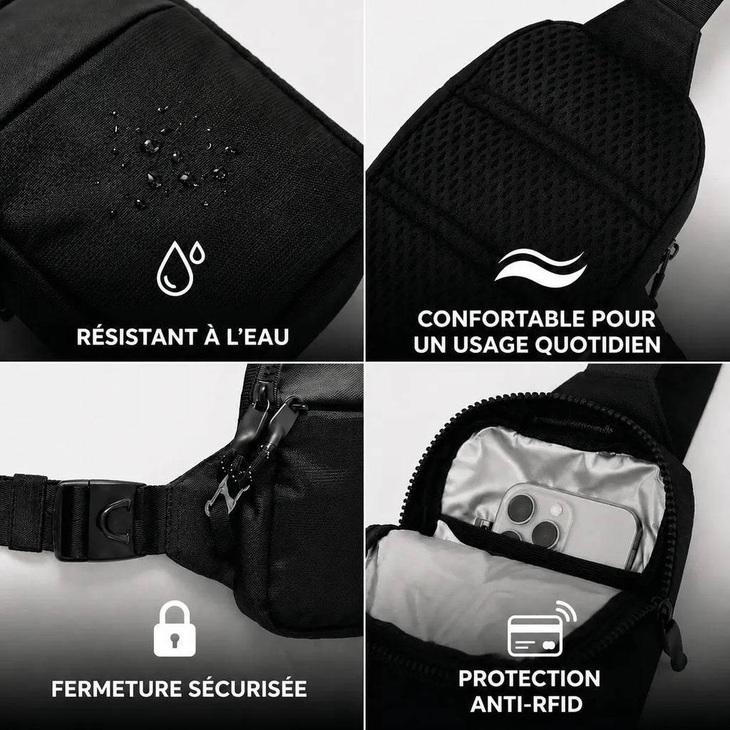 Sacoche Bandoulière Sécurisée – Antivol, Étanche & Ultra Pratique