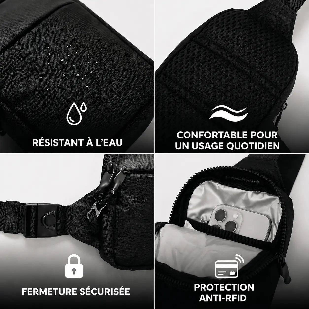 Sacoche Bandoulière Sécurisée – Antivol, Étanche & Ultra Pratique